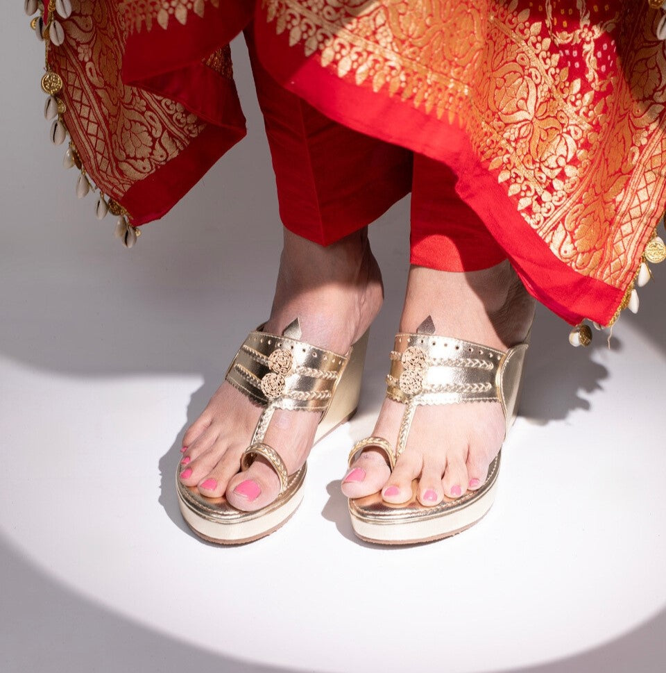 Chhaya Mirror-Work Kolhapuri Chappal