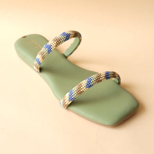 Green 2 Strap Beads Flats