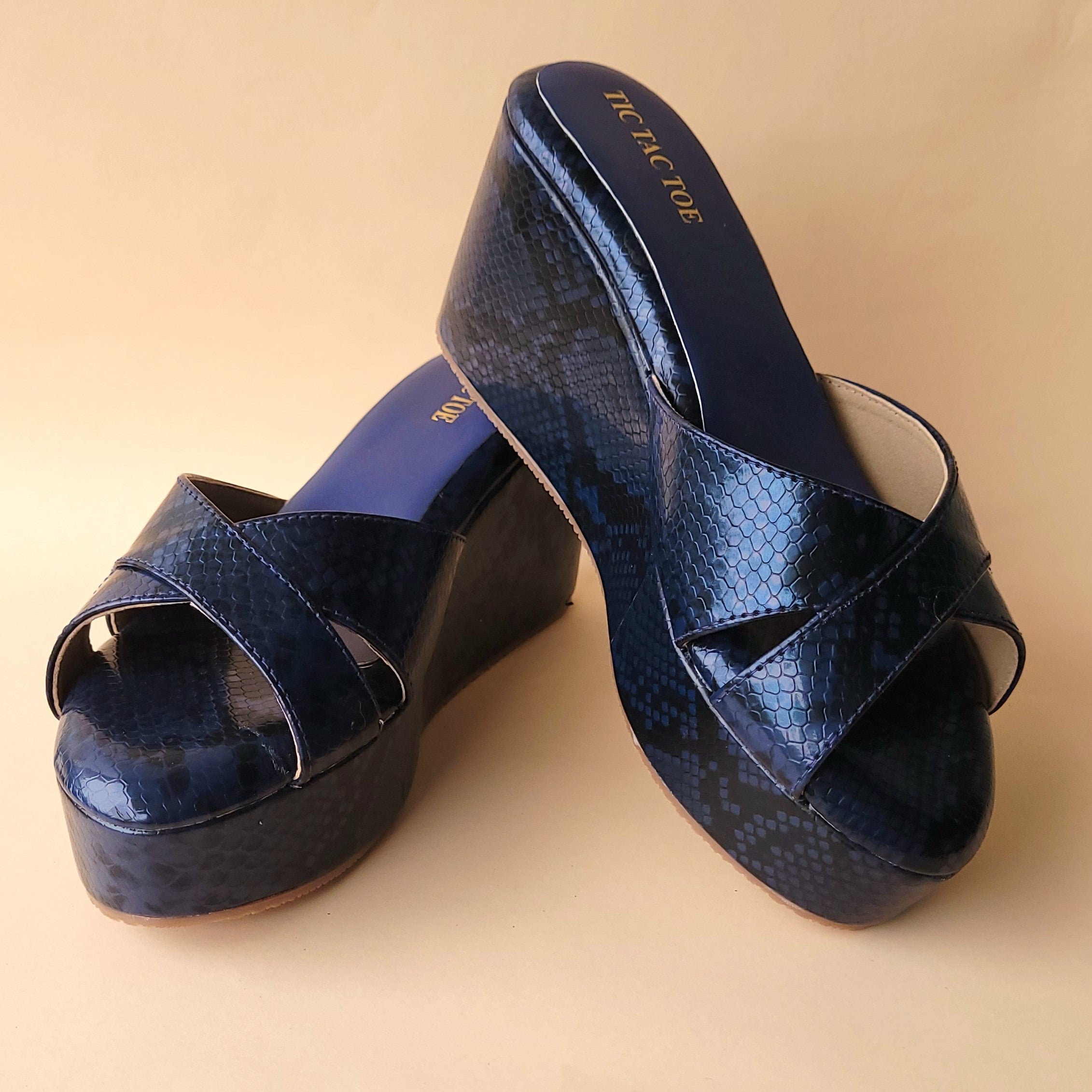 Navy Blue Animal Cross Wedge