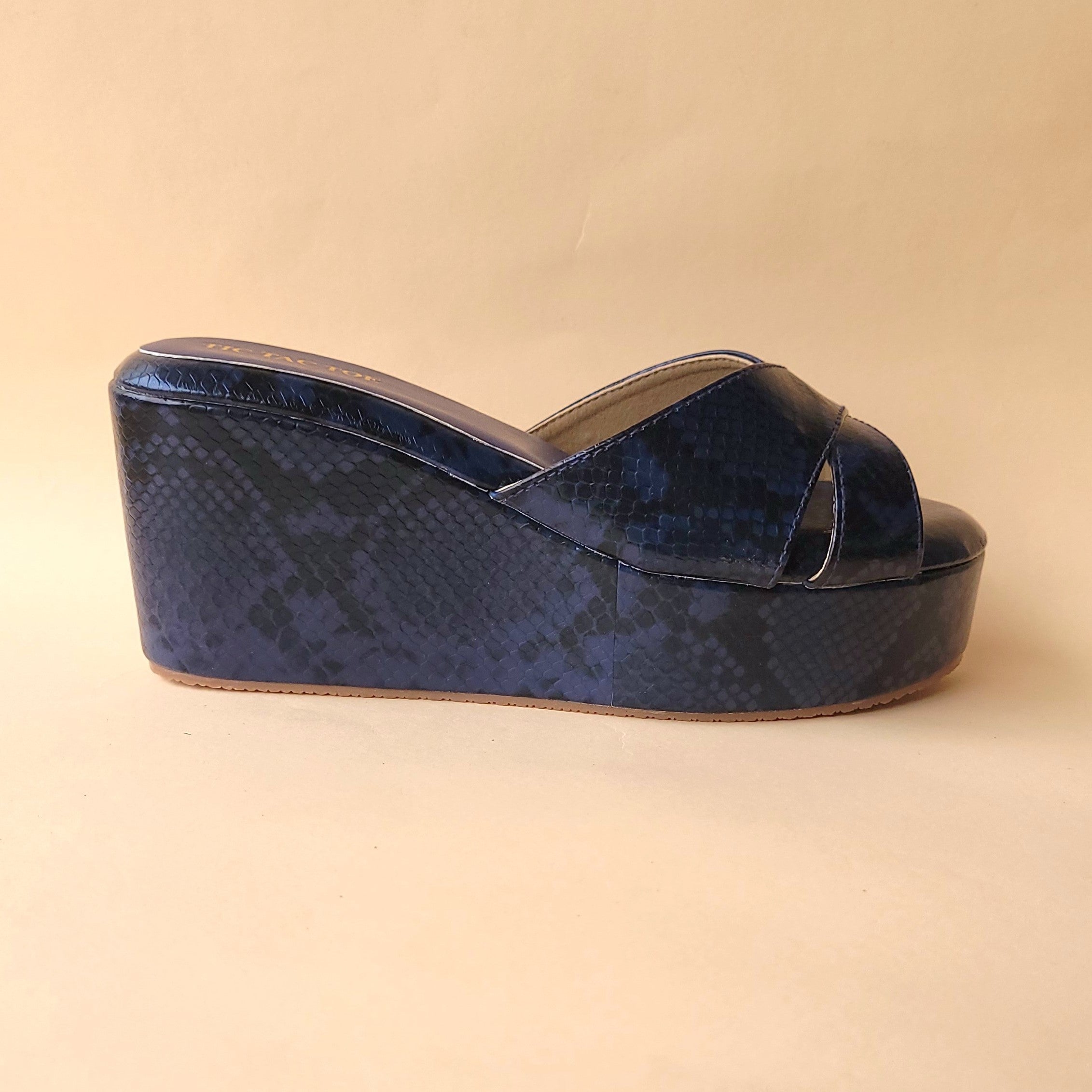 Navy Blue Animal Cross Wedge