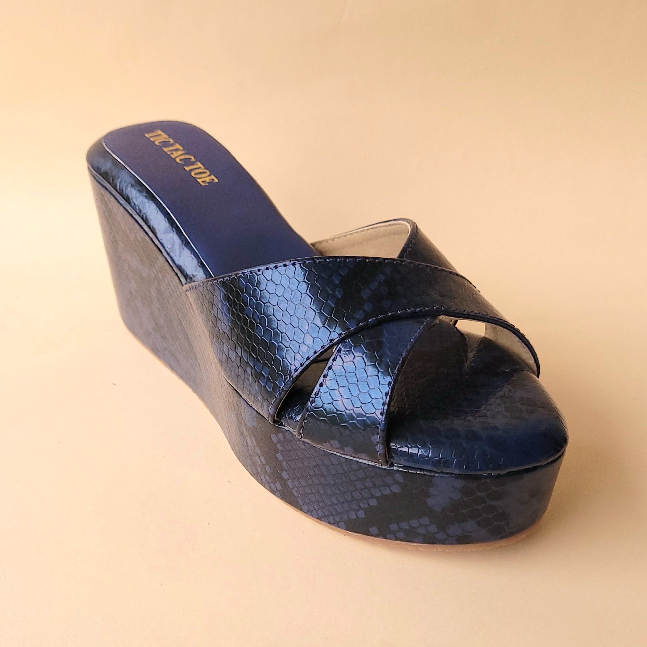 Navy Blue Animal Cross Wedge