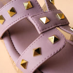 Load image into Gallery viewer, Lavender Plain Stud Slip On Wedge
