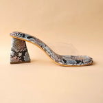 Load image into Gallery viewer, Blue Transparent Tiger Triangle Heel Block
