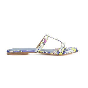 Printed Fabric White Pearl Flats