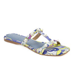 Load image into Gallery viewer, Printed Fabric White Pearl Flats
