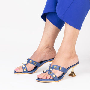 Blue Studs Slip On Blocks