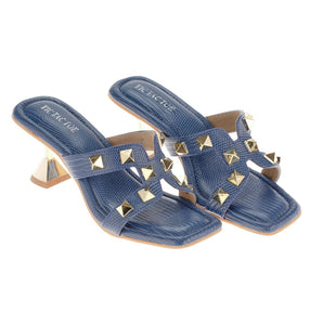 Blue Studs Slip On Blocks