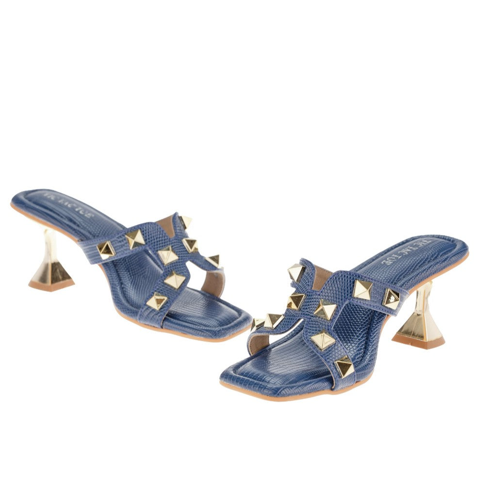 Blue Studs Slip On Blocks