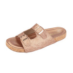 Load image into Gallery viewer, Brown Animal Textured BS Buckle Flats
