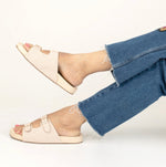 Load image into Gallery viewer, Beige BS Buckle Flats
