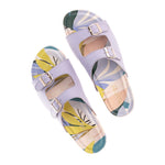 Load image into Gallery viewer, Purple Printed BS Buckle Flats
