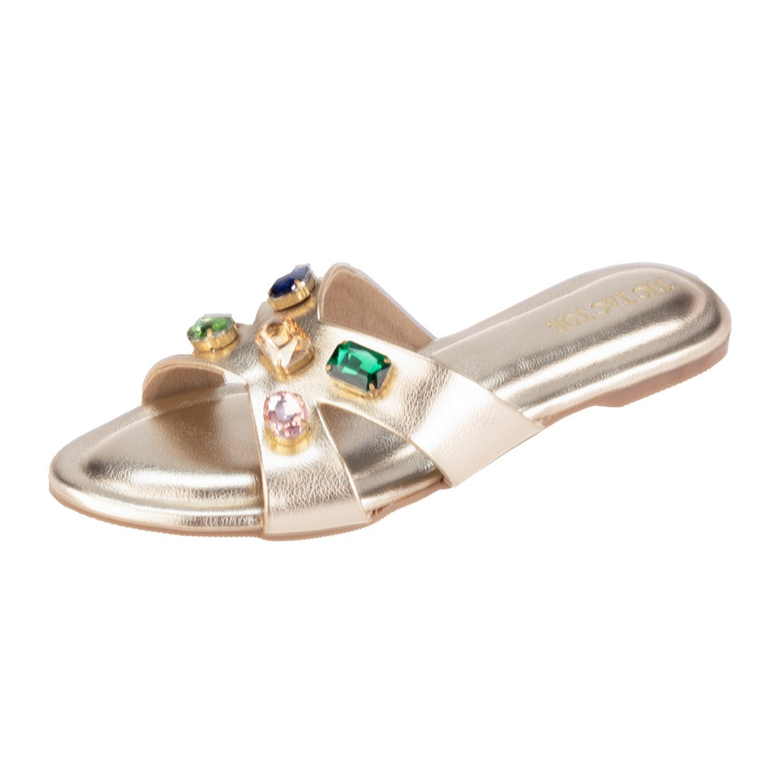 Metallic Gold Diamond Fitting Cross Flats