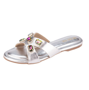 Metallic Silver Diamond Fitting Cross Flats