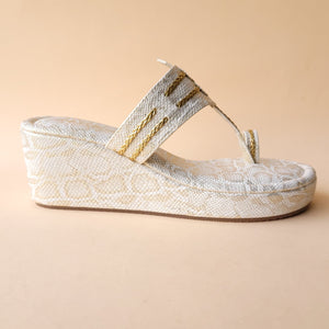 White Gold Kolhapuri Flatform