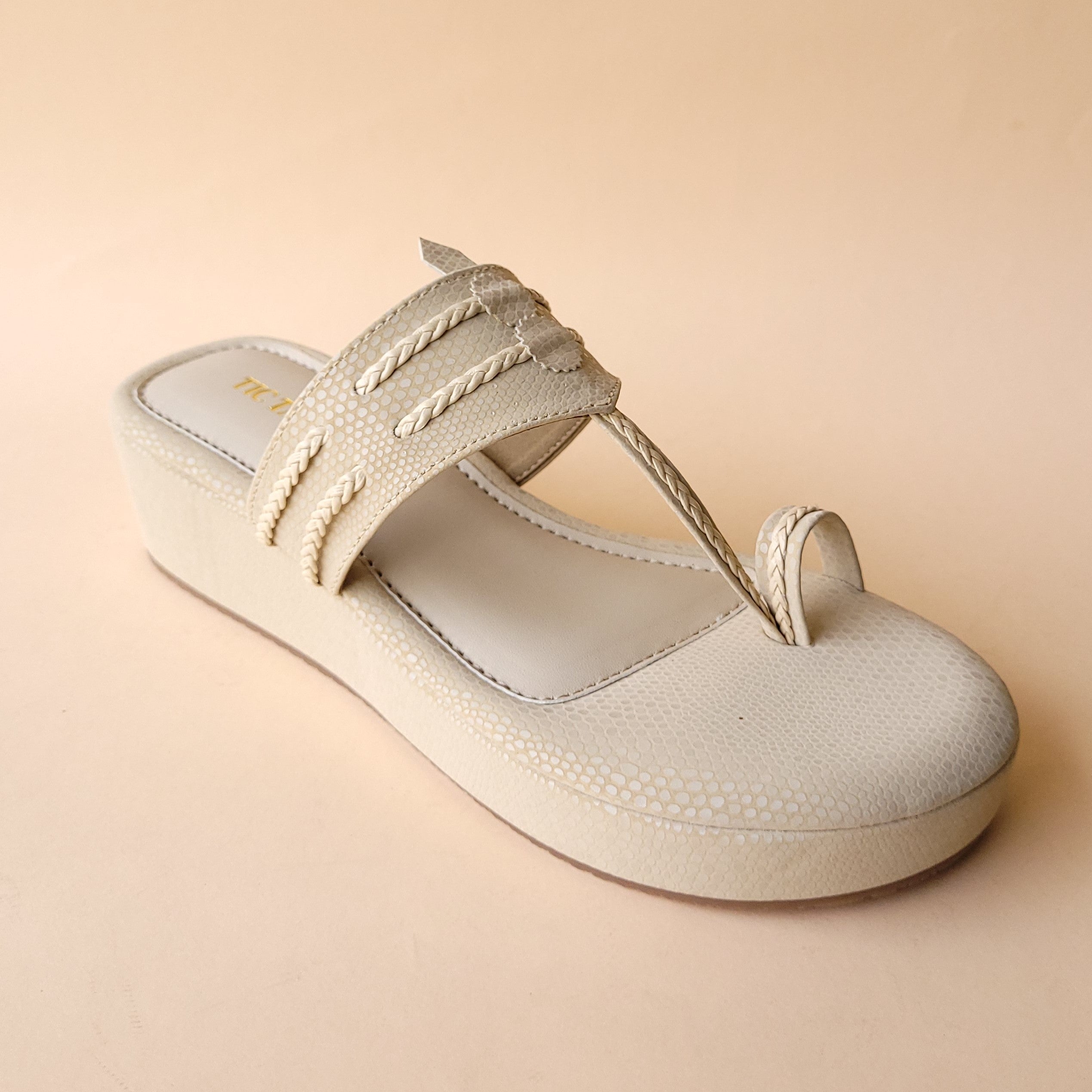 Beige Kolhapuri Flatform