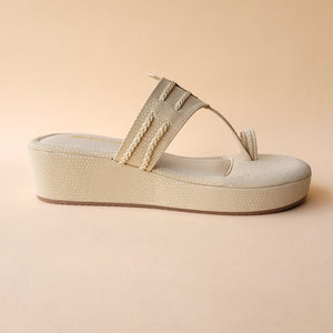 Beige Kolhapuri Flatform