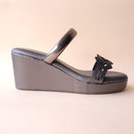 Load image into Gallery viewer, Gun Metal Laser Cut 2 Strap Wedge
