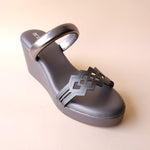 Load image into Gallery viewer, Gun Metal Laser Cut 2 Strap Wedge
