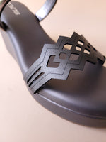 Load image into Gallery viewer, Gun Metal Laser Cut 2 Strap Wedge
