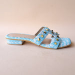 Load image into Gallery viewer, Blue Chatai Studs Slip On Flats
