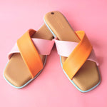 Load image into Gallery viewer, Orange Pink Cross Flats
