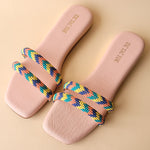 Load image into Gallery viewer, Pink 2 Strap Beads Flats
