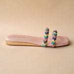 Load image into Gallery viewer, Pink 2 Strap Beads Flats
