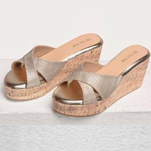 Gold Shimmer Cross Wedge